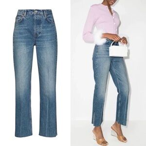 REFORMATION Jeans Gem Slit Hem High Rise Straight Leg Blue Size 26